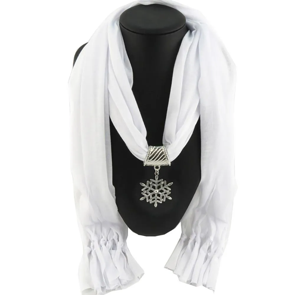 Summer Chiffon Fringe Scarf with Necklace - Exclusive Collection