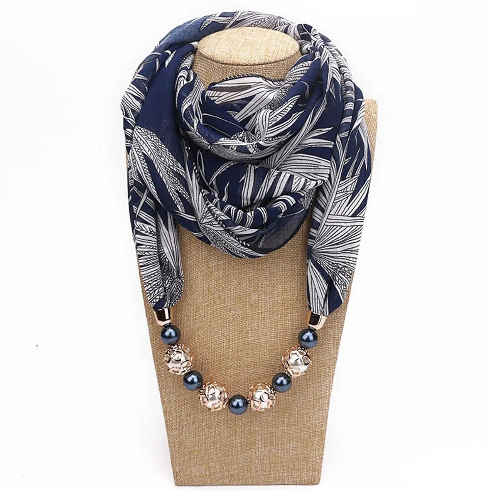 Summer Chiffon Fringe Scarf with Necklace - Exclusive Collection