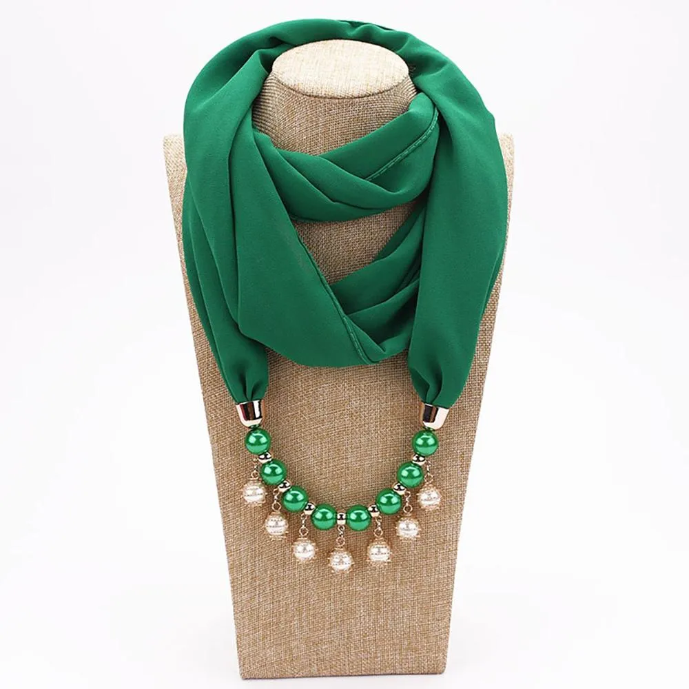 Summer Chiffon Fringe Scarf with Necklace - Exclusive Collection