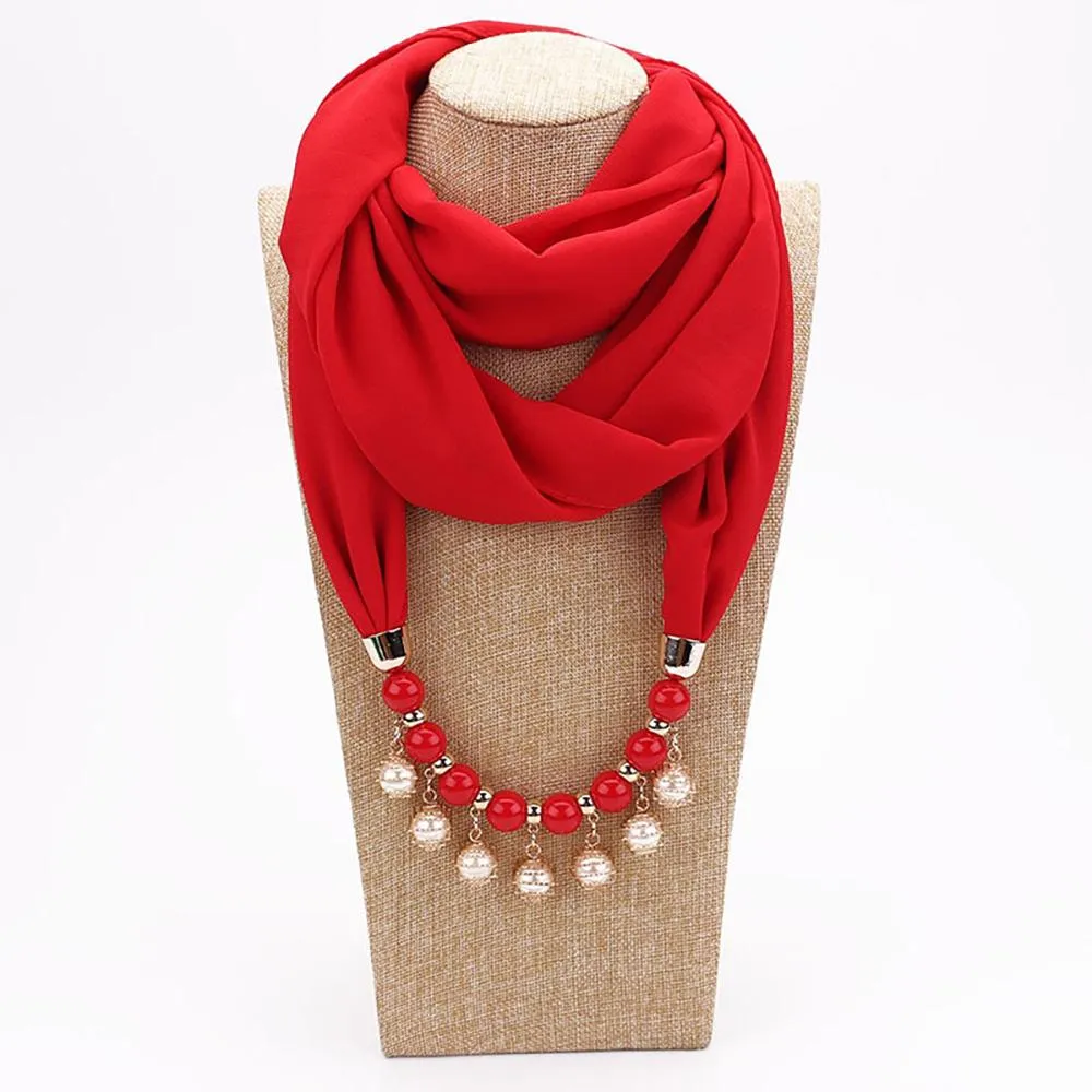 Summer Chiffon Fringe Scarf with Necklace - Exclusive Collection