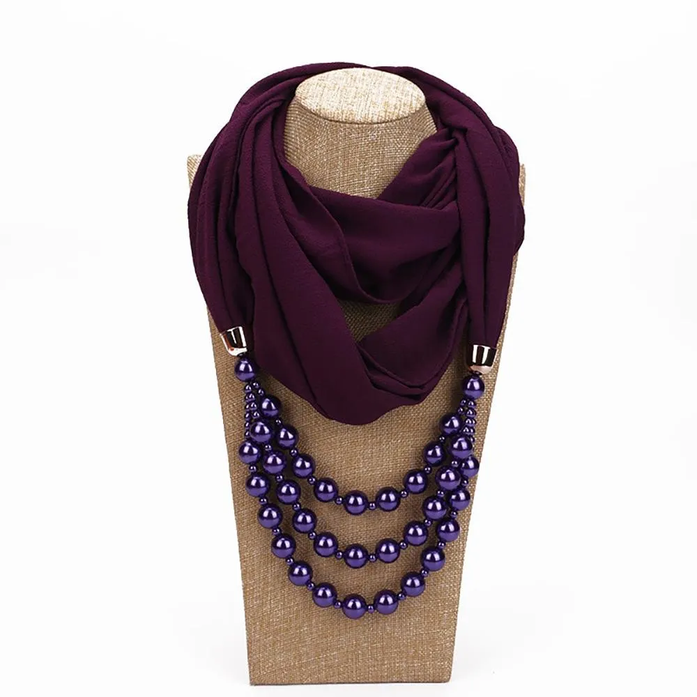 Summer Chiffon Fringe Scarf with Necklace - Exclusive Collection