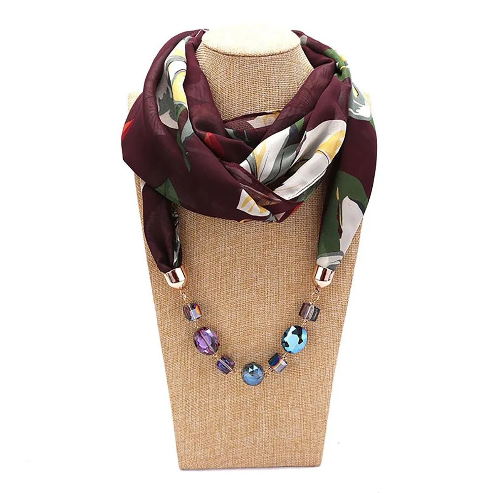 Summer Chiffon Fringe Scarf with Necklace - Exclusive Collection