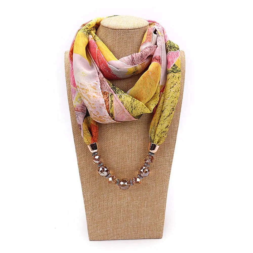 Summer Chiffon Fringe Scarf with Necklace - Exclusive Collection