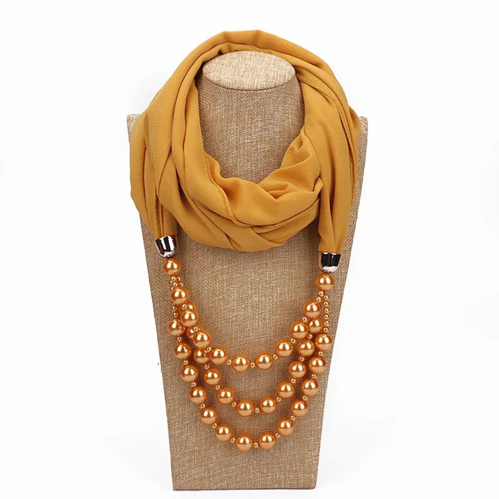 Summer Chiffon Fringe Scarf with Necklace - Exclusive Collection