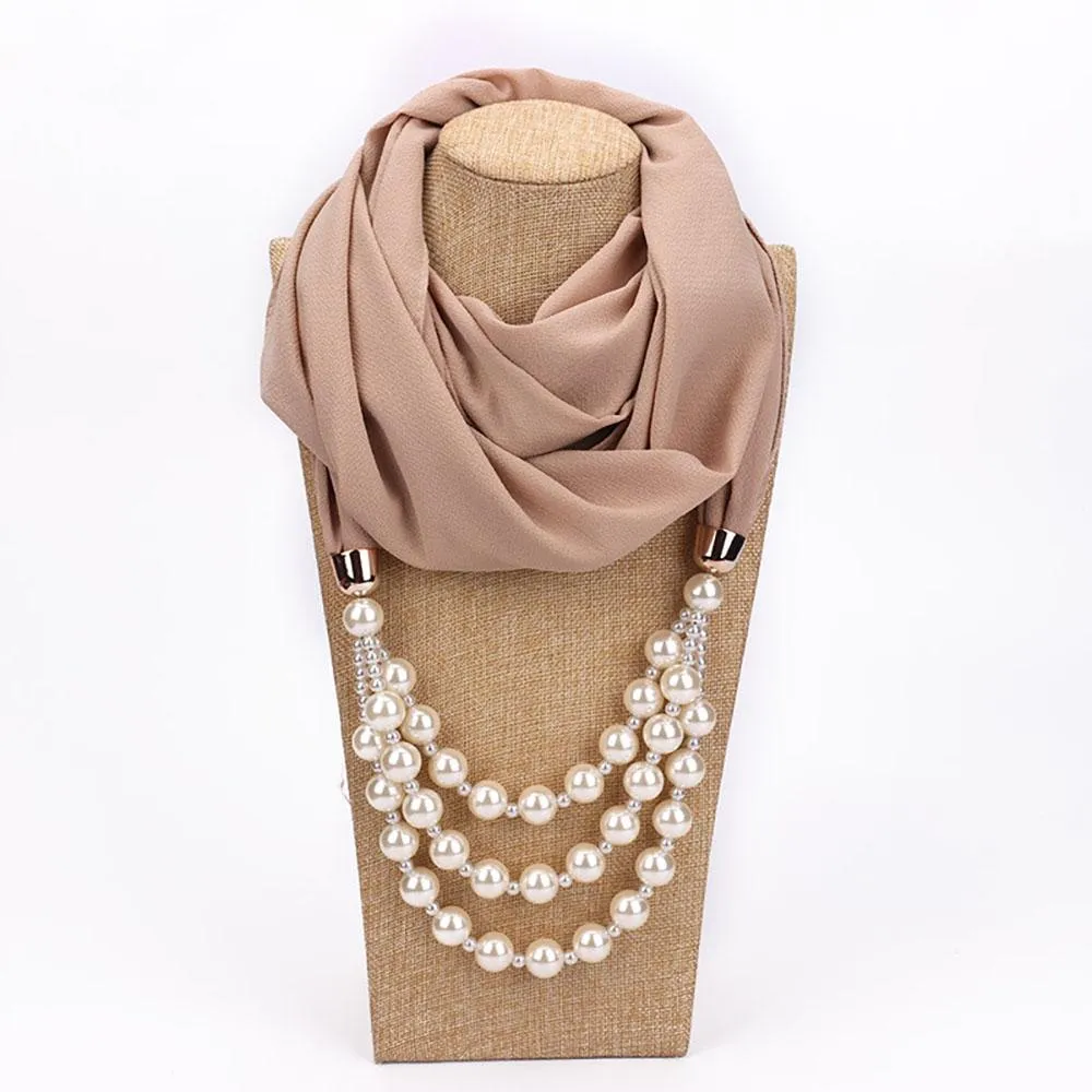 Summer Chiffon Fringe Scarf with Necklace - Exclusive Collection