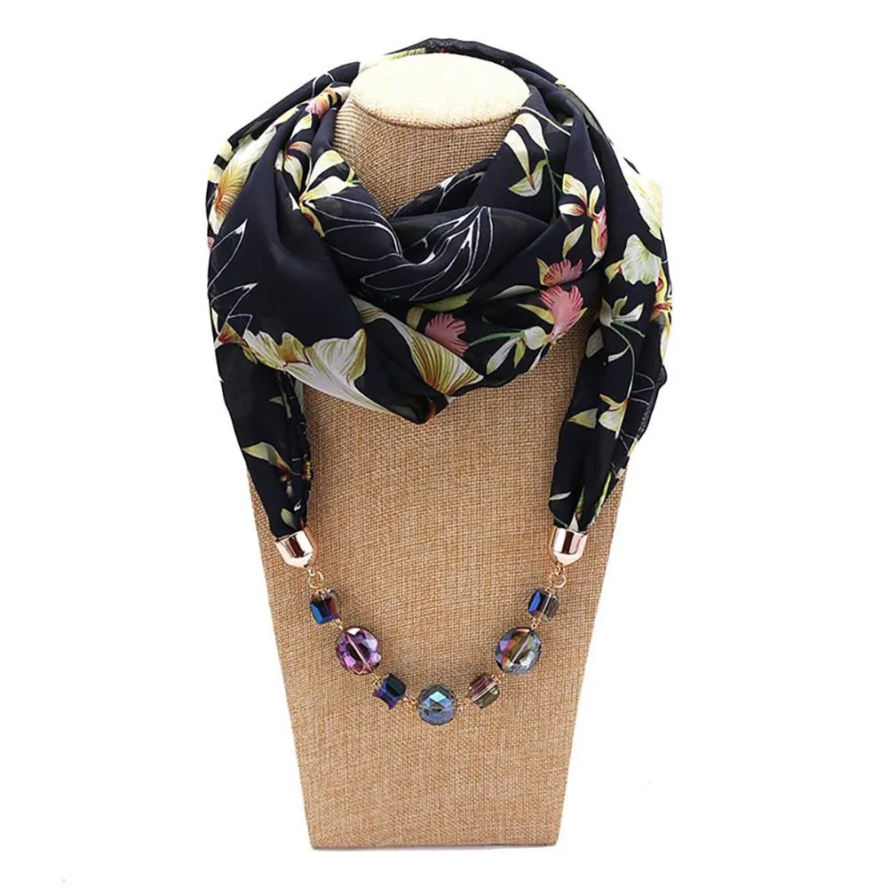 Summer Chiffon Fringe Scarf with Necklace - Exclusive Collection