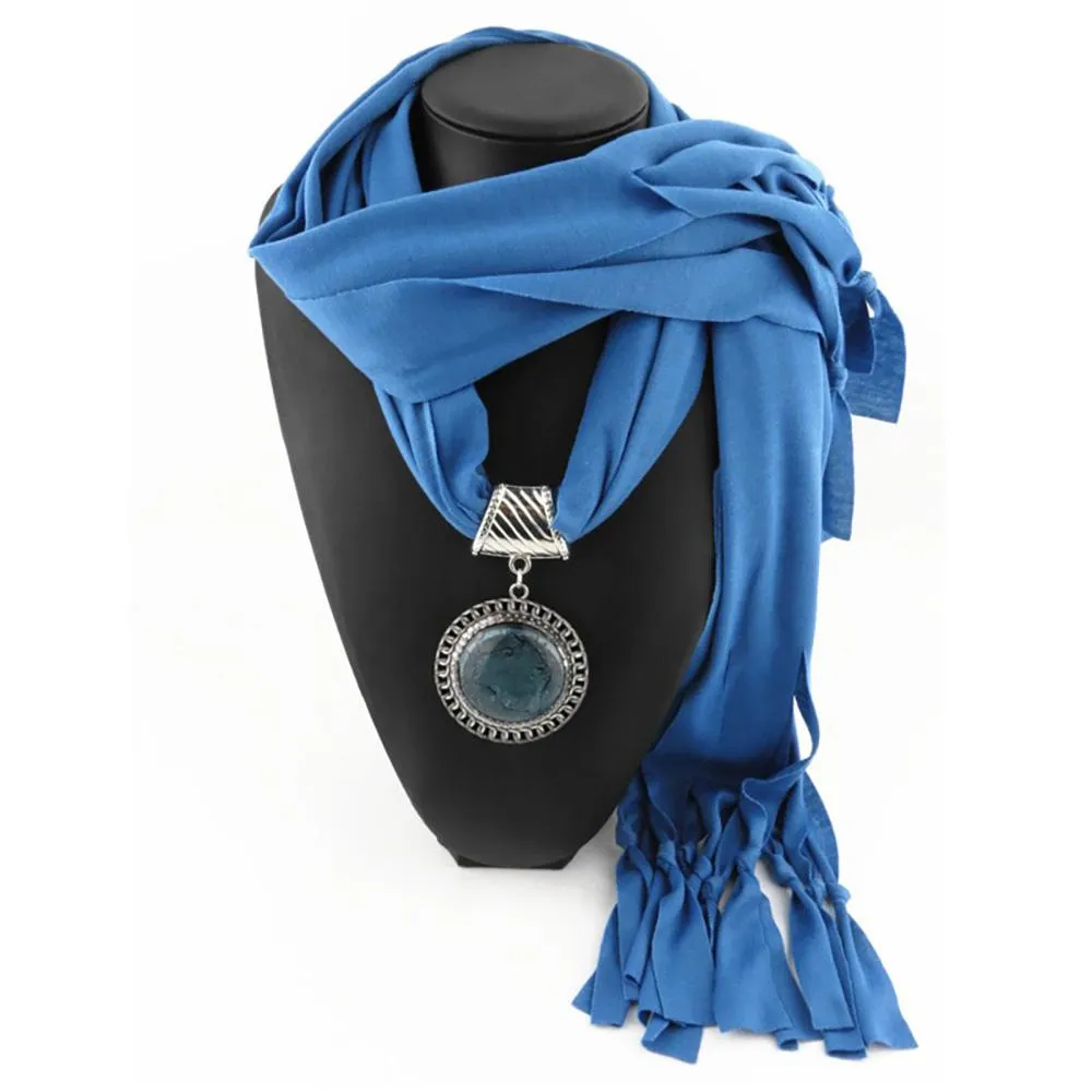 Summer Chiffon Fringe Scarf with Necklace - Exclusive Collection