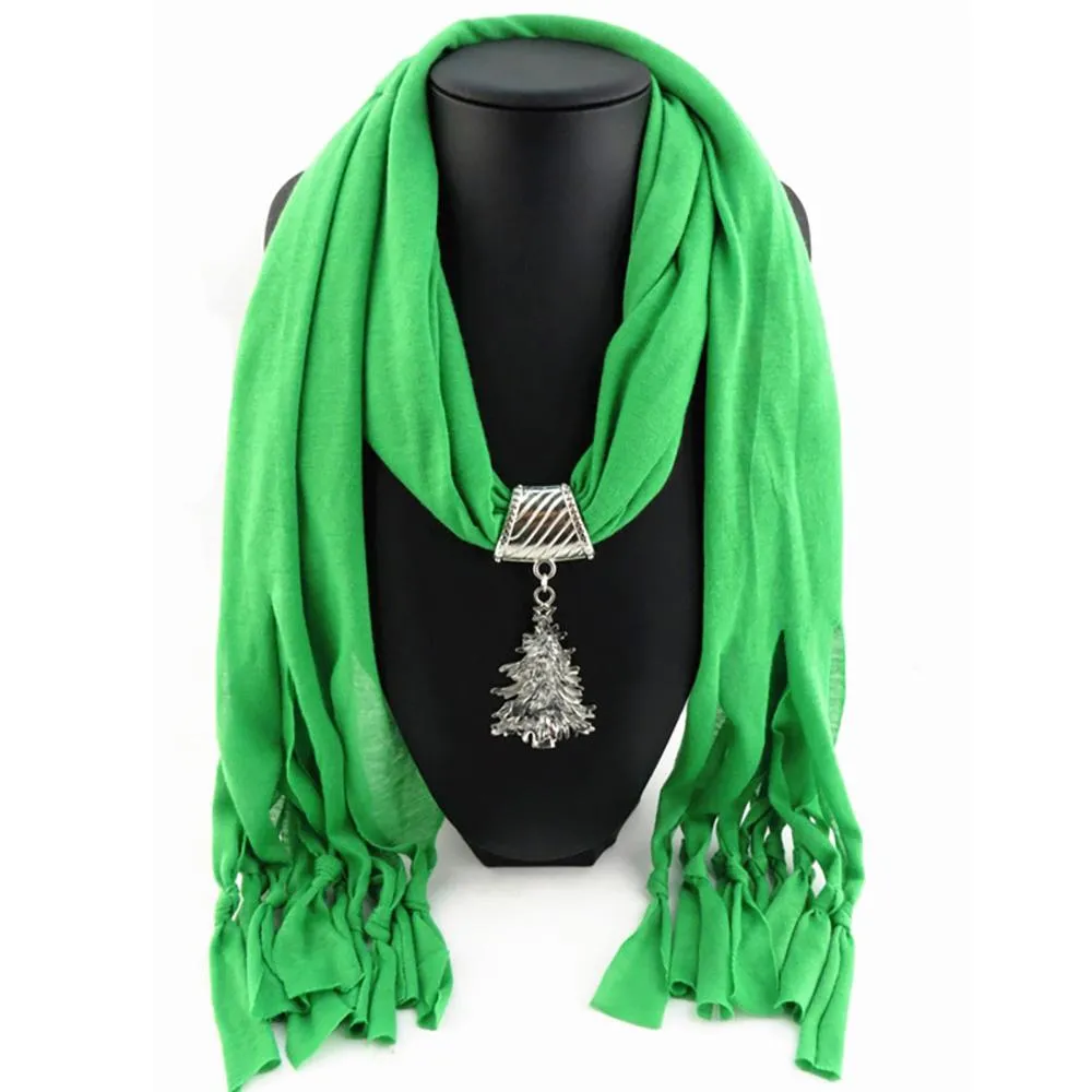 Summer Chiffon Fringe Scarf with Necklace - Exclusive Collection