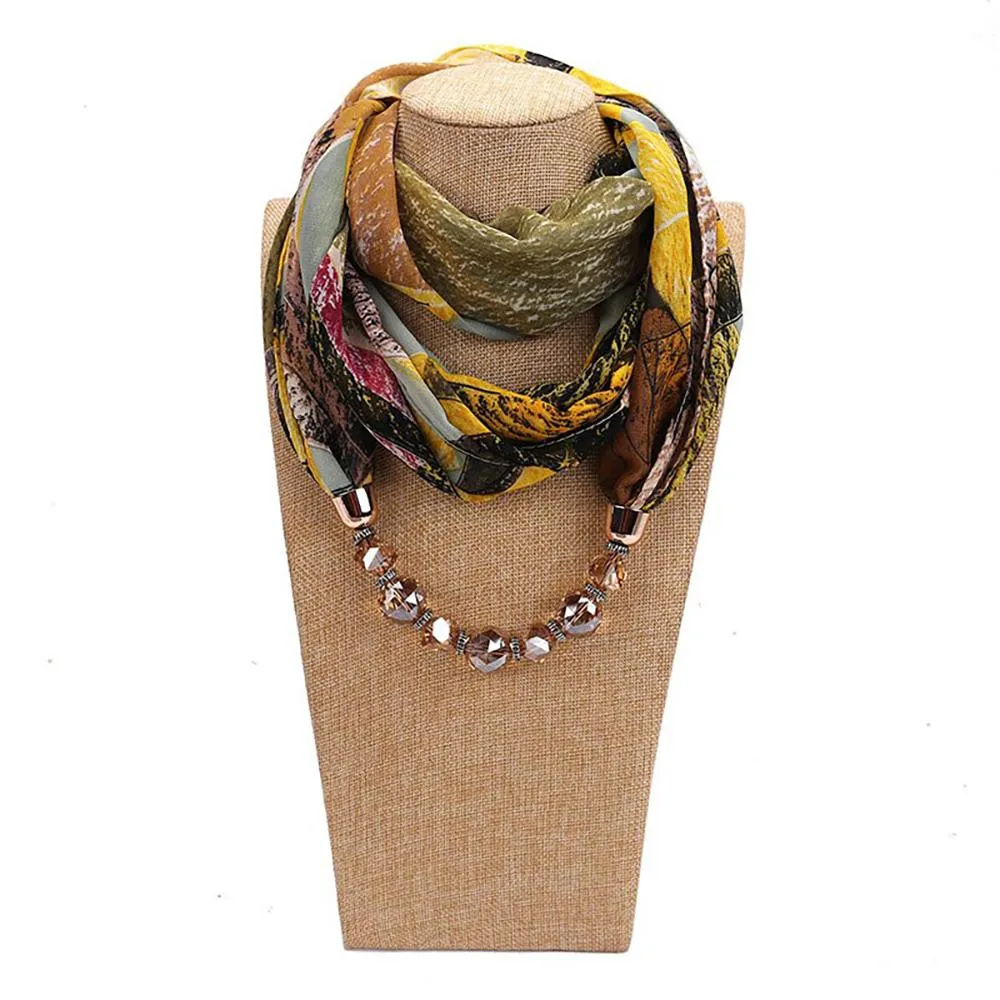 Summer Chiffon Fringe Scarf with Necklace - Exclusive Collection