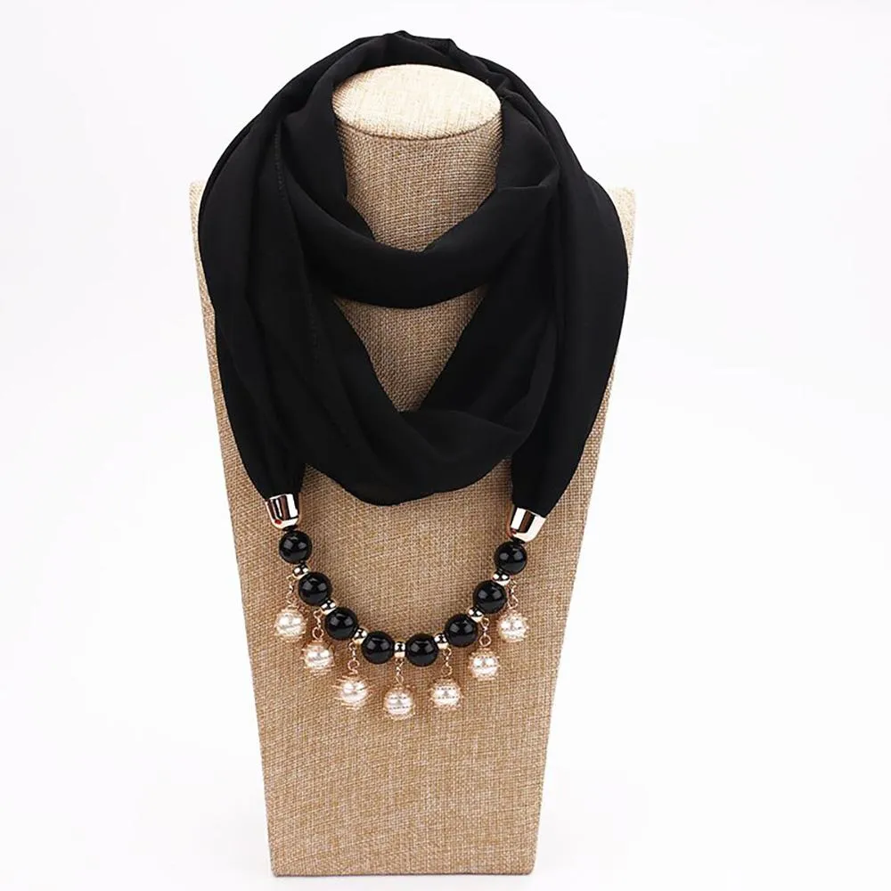 Summer Chiffon Fringe Scarf with Necklace - Exclusive Collection