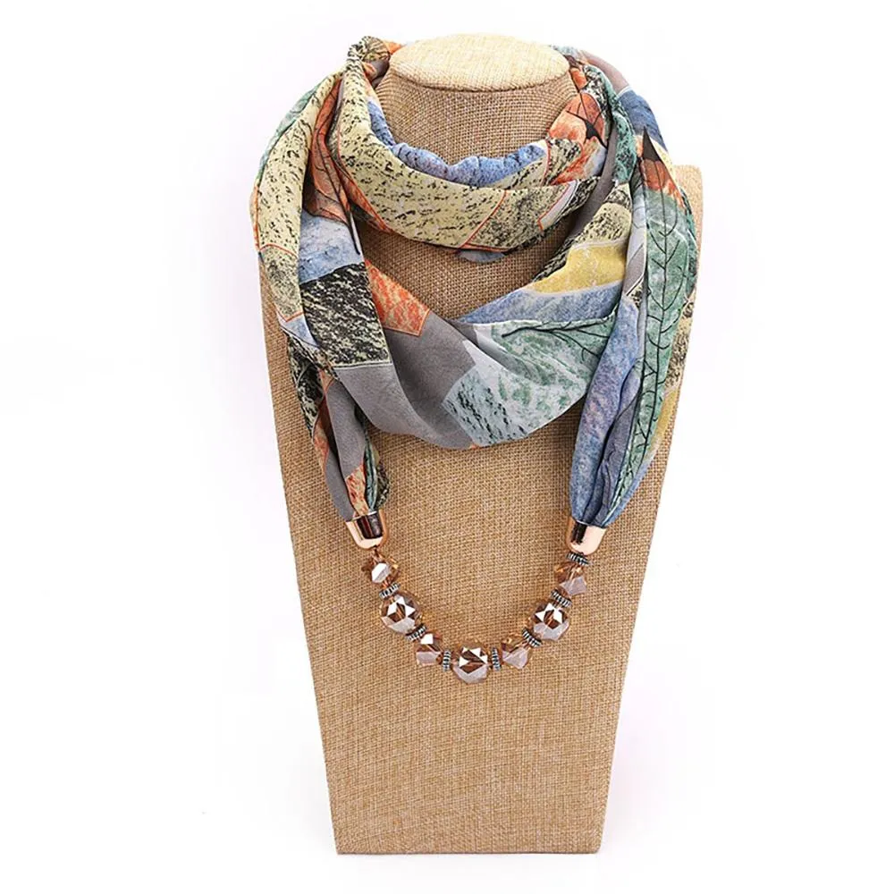 Summer Chiffon Fringe Scarf with Necklace - Exclusive Collection