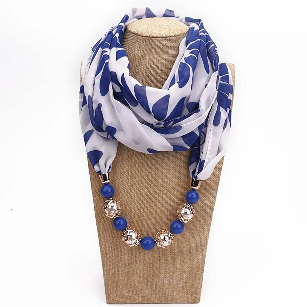 Summer Chiffon Fringe Scarf with Necklace - Exclusive Collection