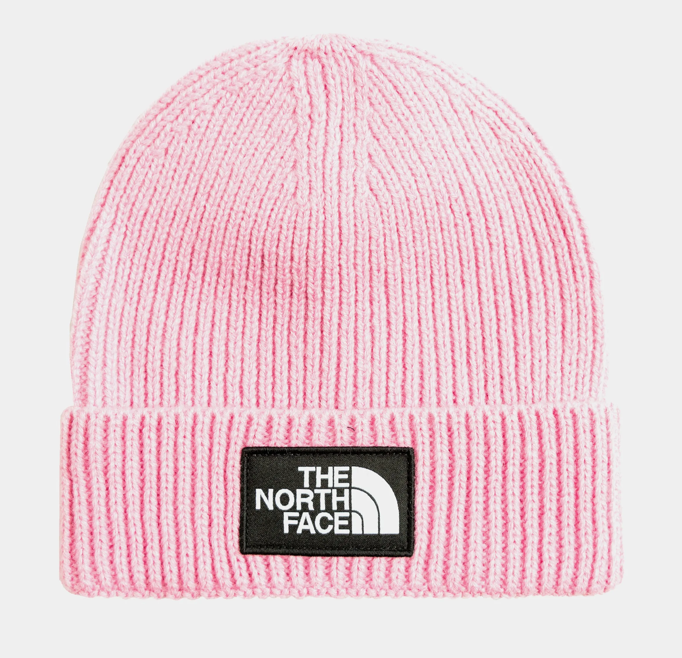 TNF Logo Box Cuffed Mens Beanie (Pink/White)