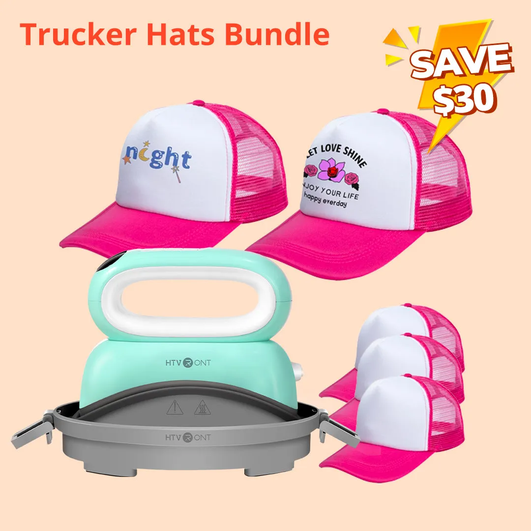 [Trucker Caps Bundle]Hat Heat Press Machine Hats Trucker Hat 5PCS