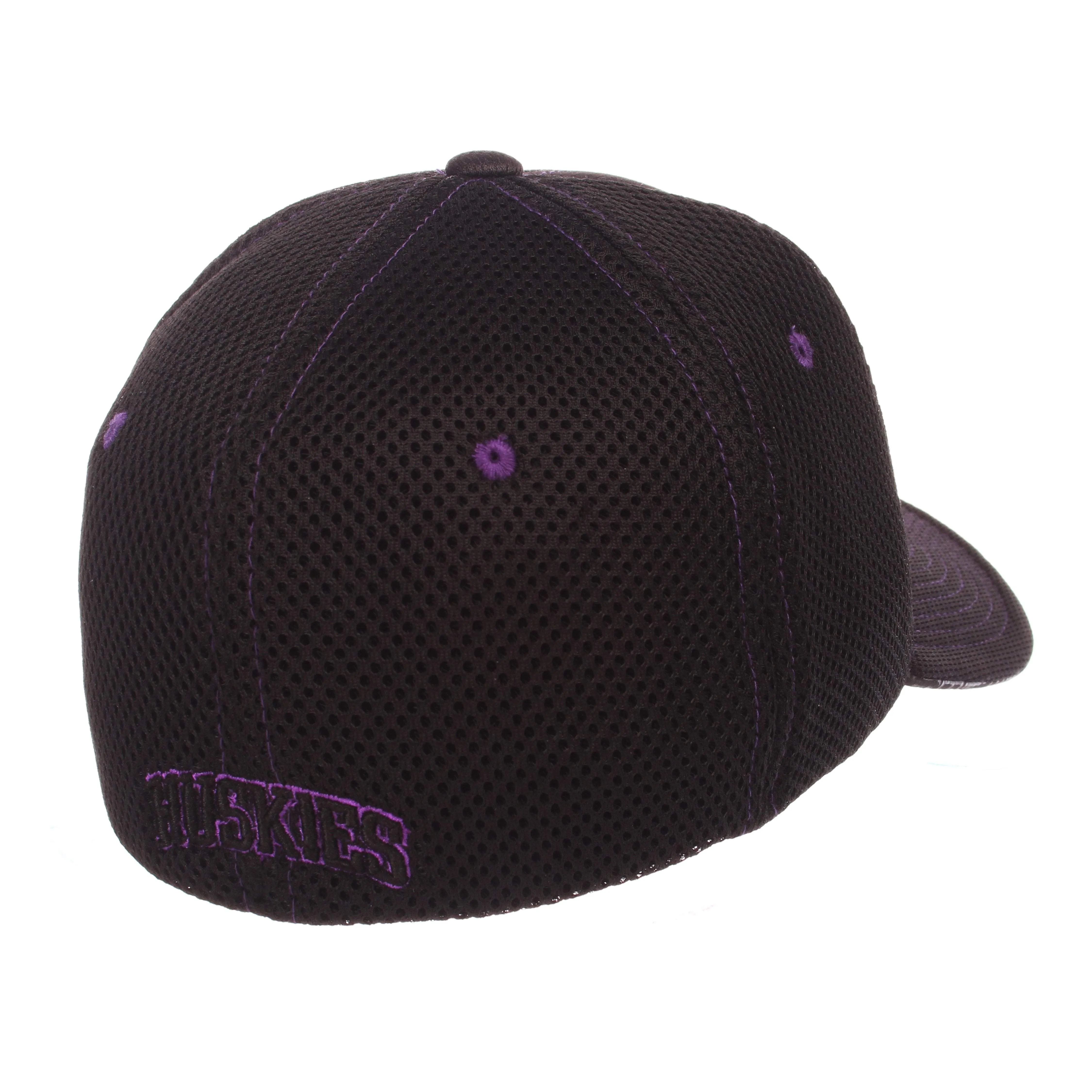 Washington Huskies Zephyr Black "Undertaker" Mesh Stretch Fit Hat Cap (M/L)