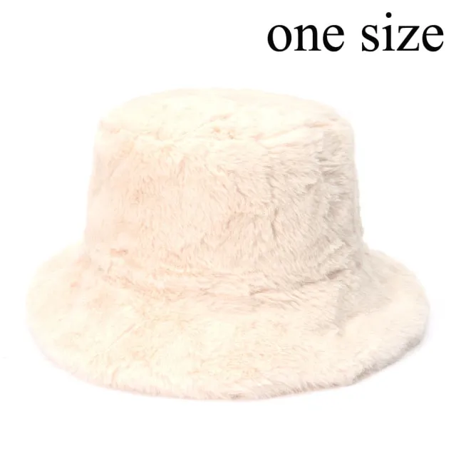 Winter Cow Leopard Faux Fur Fluffy Bucket Hats Women Outdoor Warm Hat