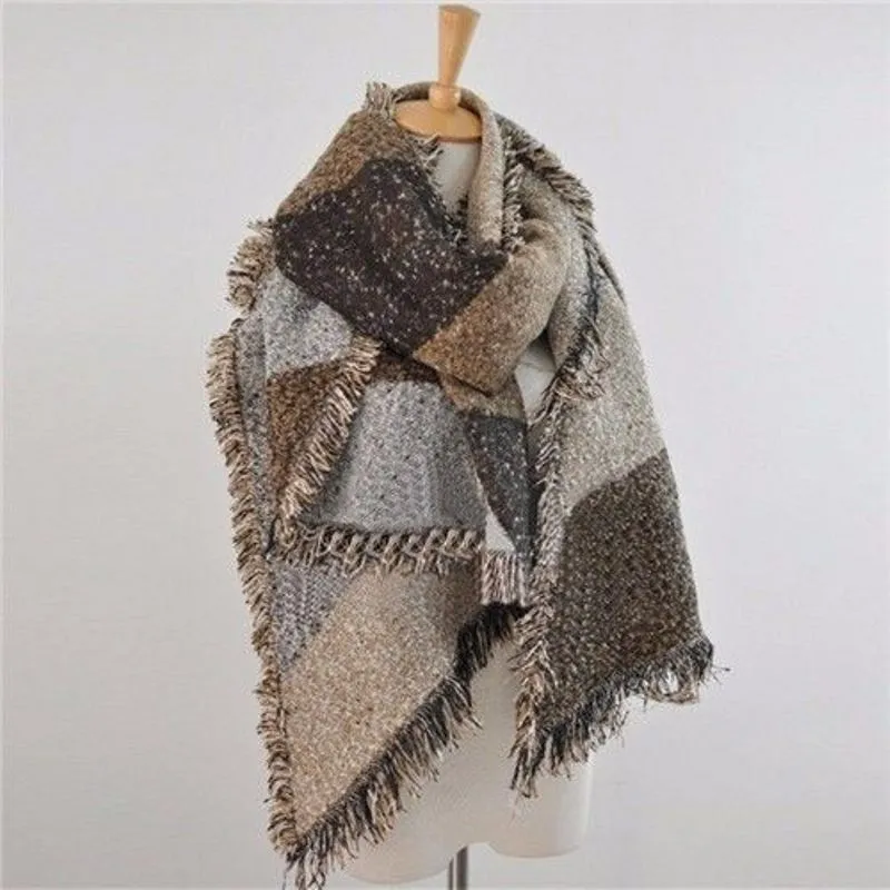 Winter Large Oversize Plaid Scarf