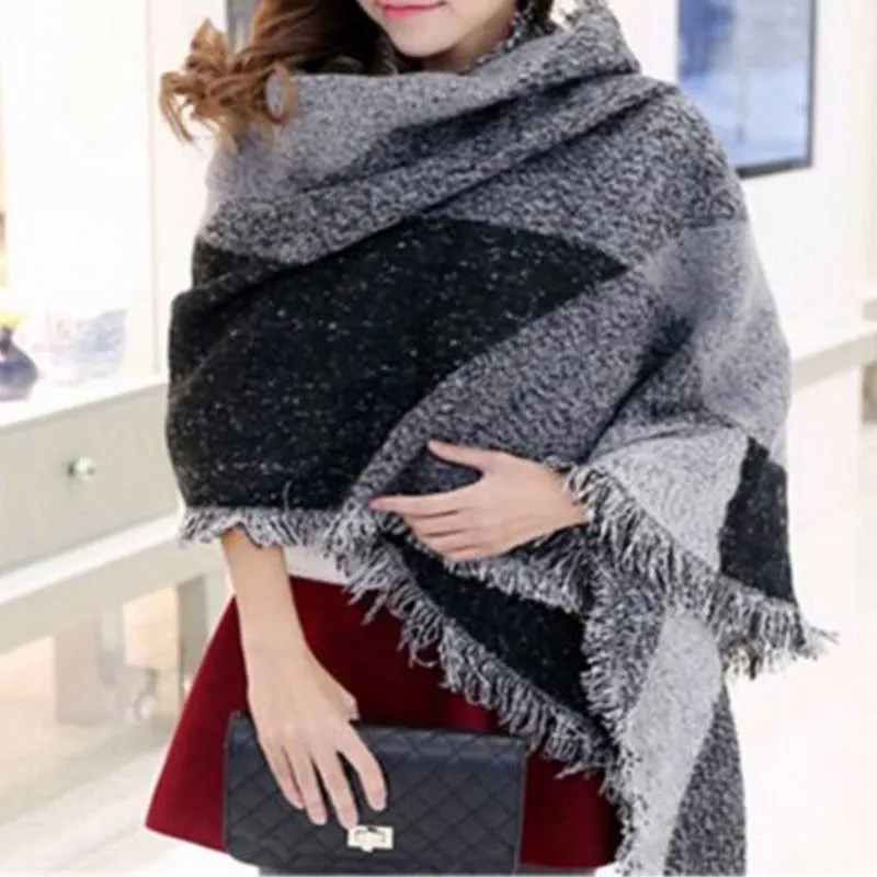 Winter Large Oversize Plaid Scarf