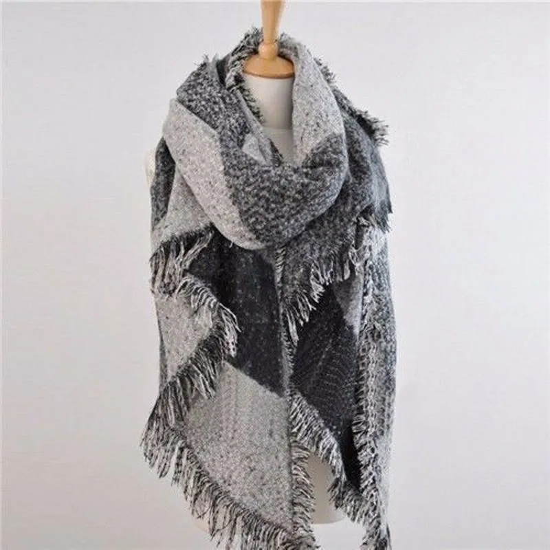 Winter Large Oversize Plaid Scarf