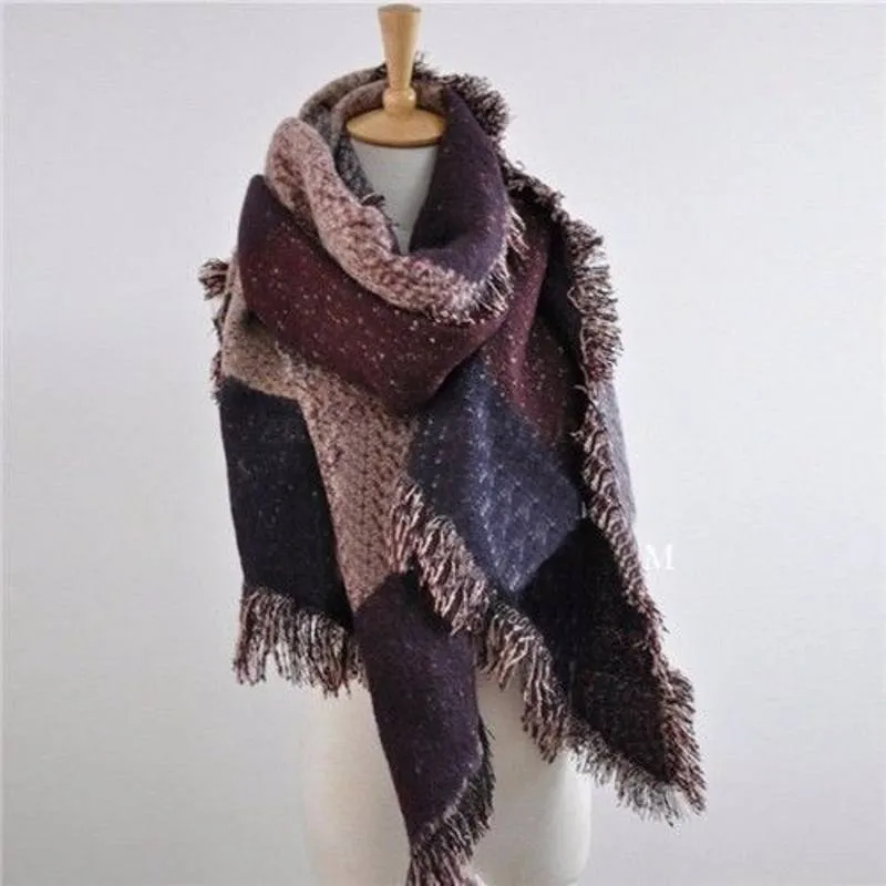 Winter Large Oversize Plaid Scarf