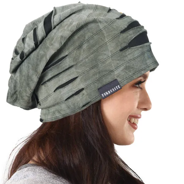 Women Distressed Slouchy Beanies Hat B090A