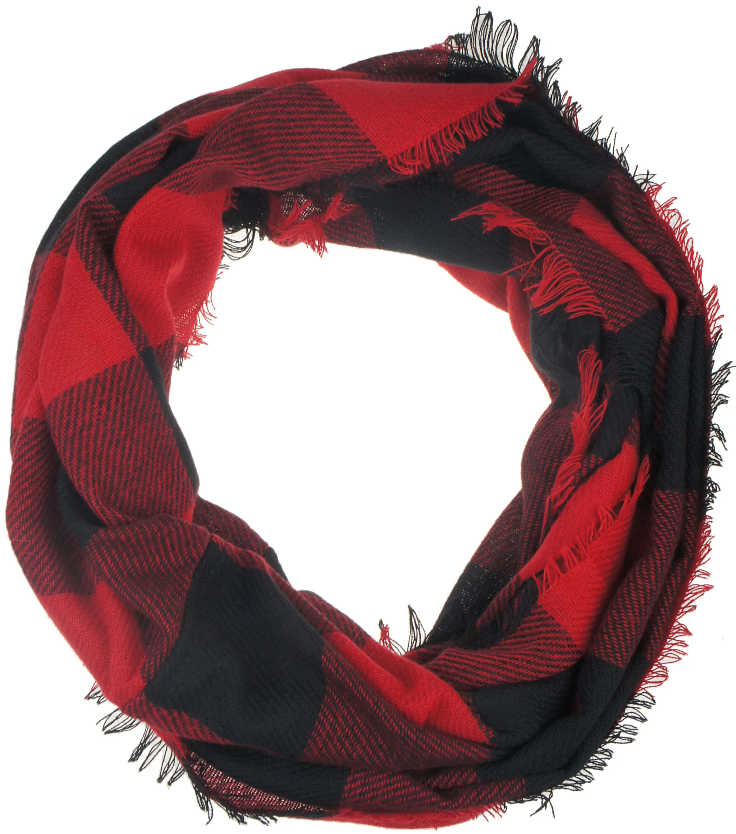 Womens Light Weight Plaid Tartan Winter Infinity Circle Loop Scarf