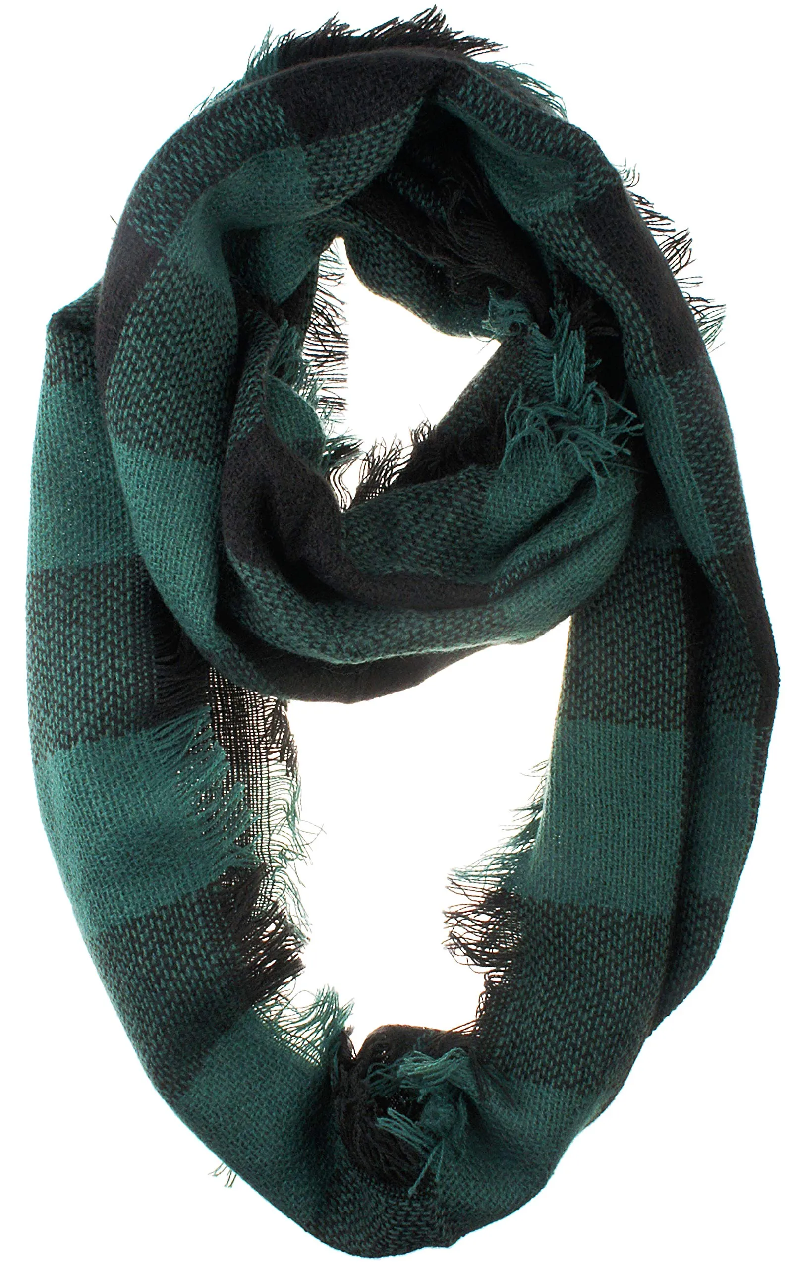 Womens Light Weight Plaid Tartan Winter Infinity Circle Loop Scarf