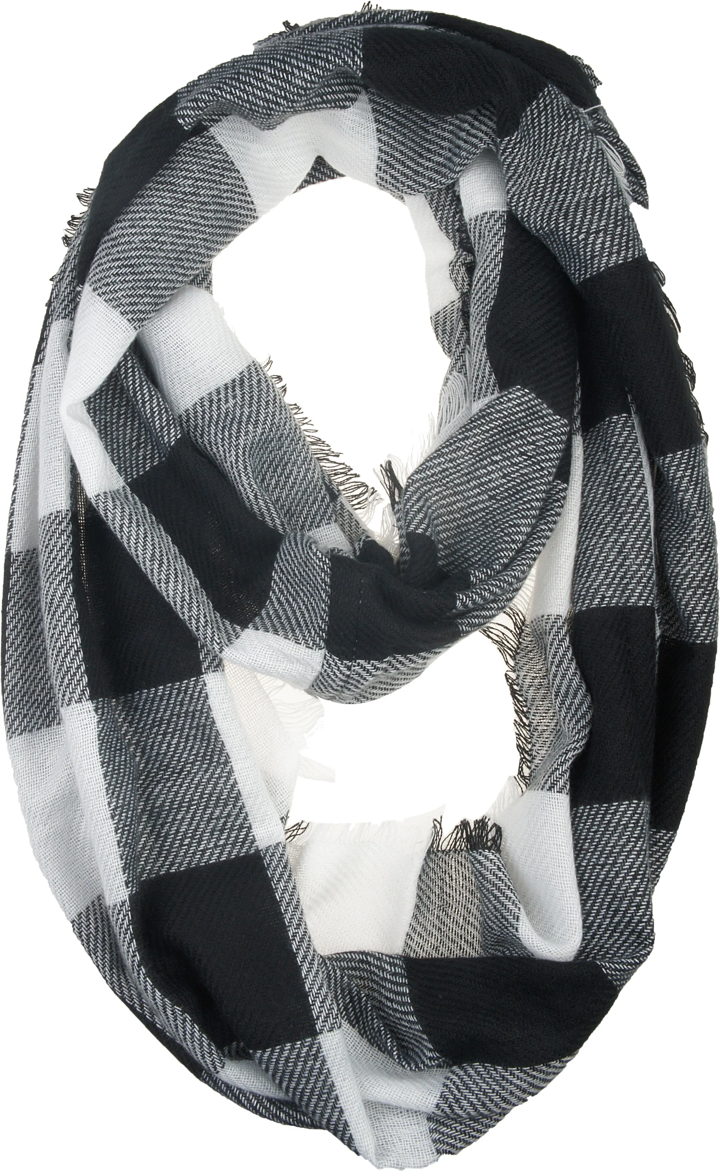 Womens Light Weight Plaid Tartan Winter Infinity Circle Loop Scarf