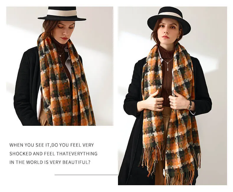 Womens Pashmina Shawls Wraps Warm Winter Scarfs Gift Soft Cashmere Feel Fall Scarf for Women