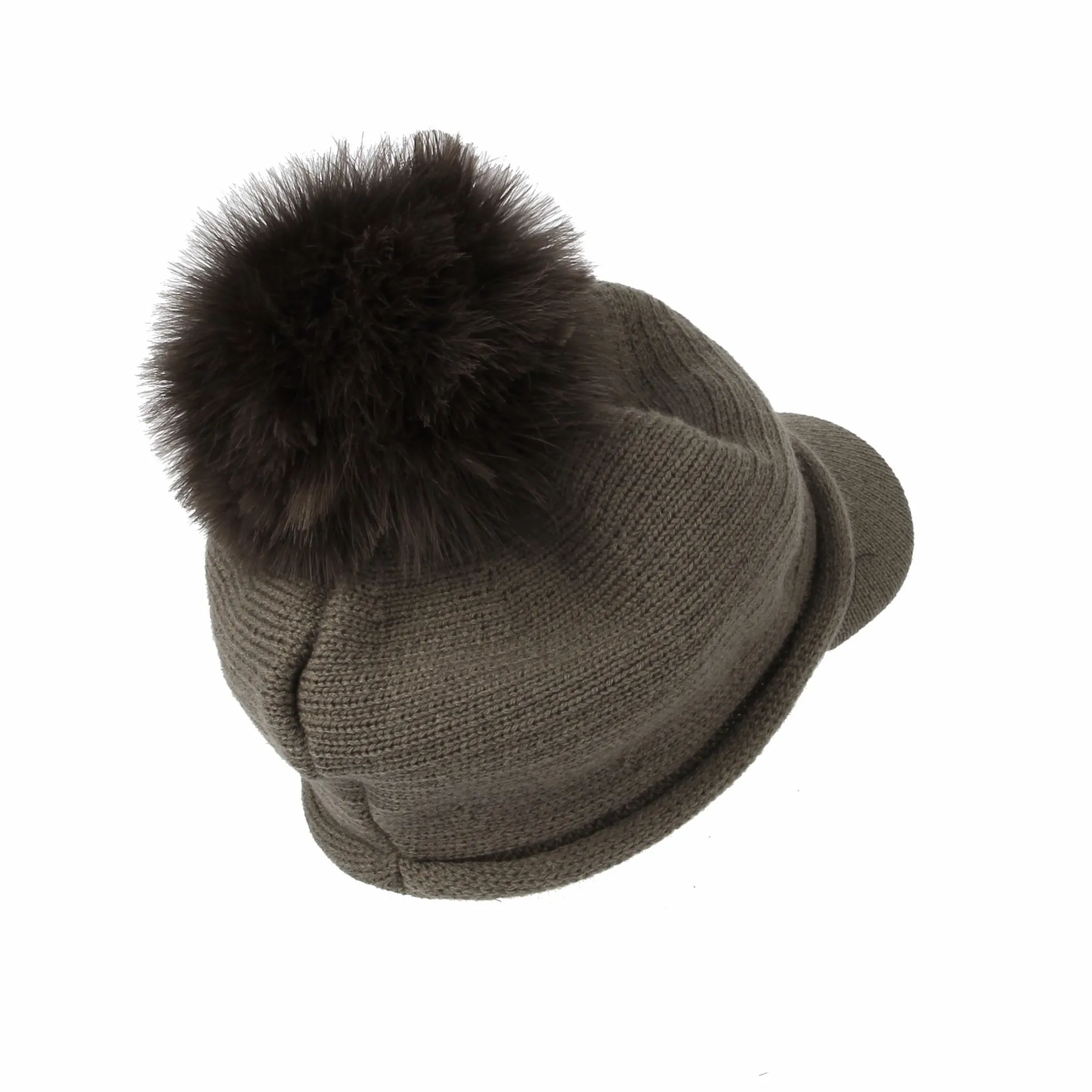 Wool Knit Visor Pom Beanie Hat Baseball Watch Cap DWR1135