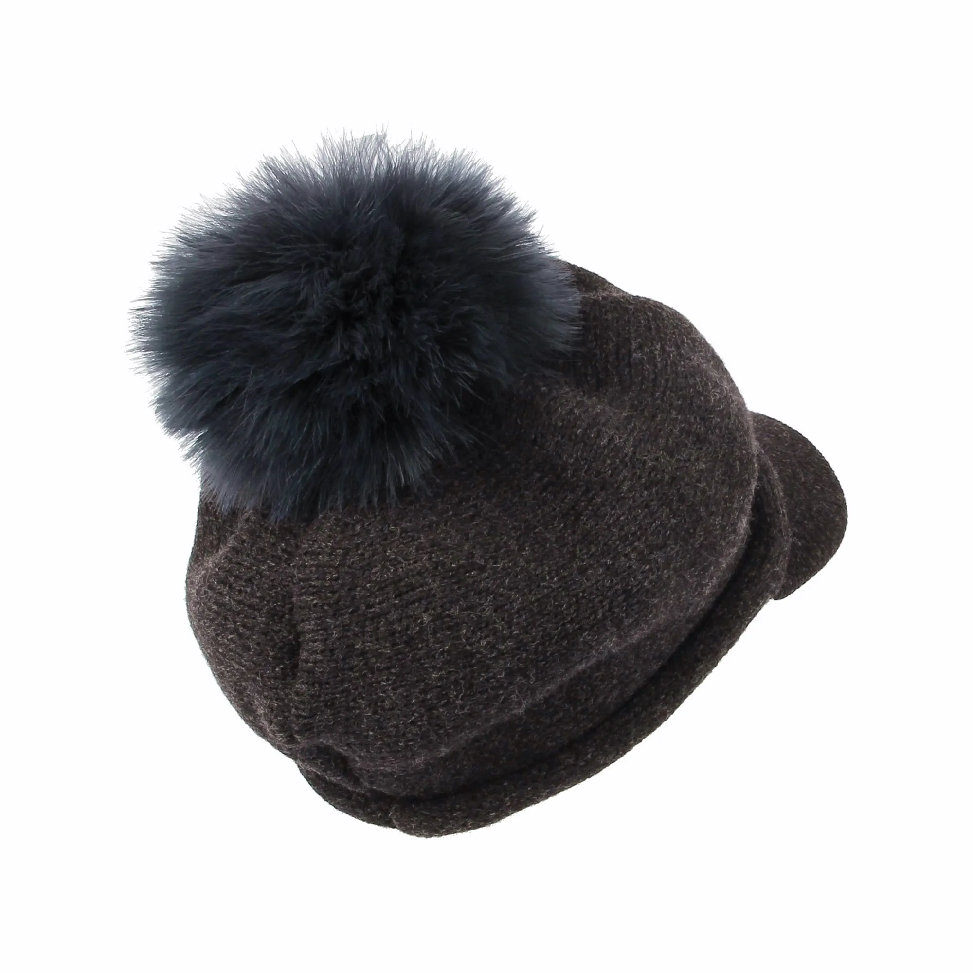 Wool Knit Visor Pom Beanie Hat Baseball Watch Cap DWR1135