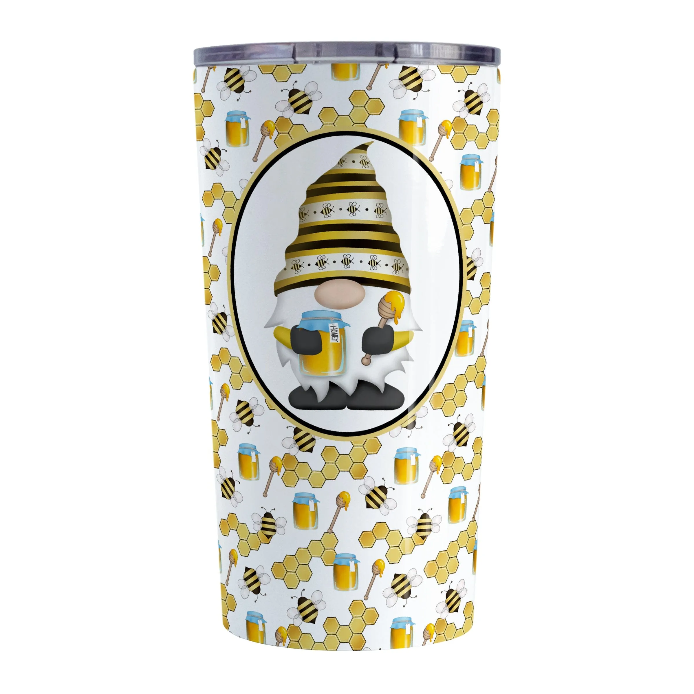 Yellow Gnome Honey Jar Bee Tumbler Cup